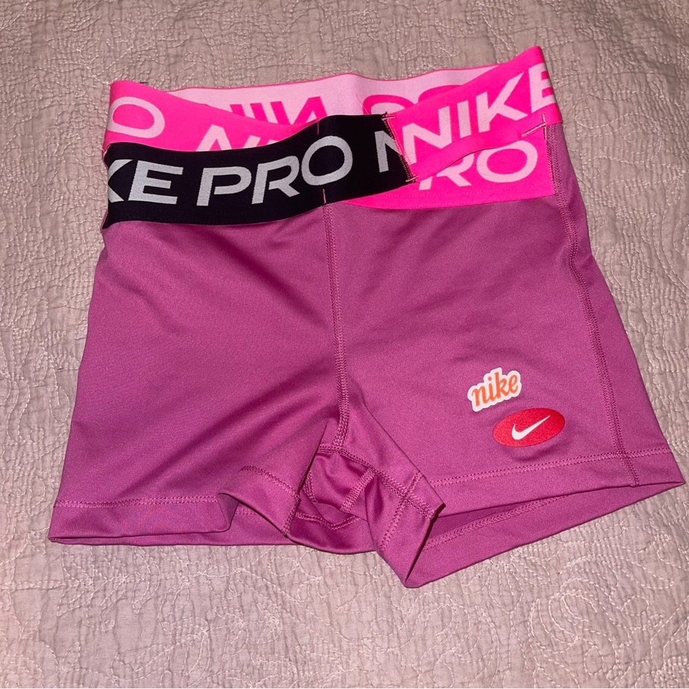 Nike pro pink shorts